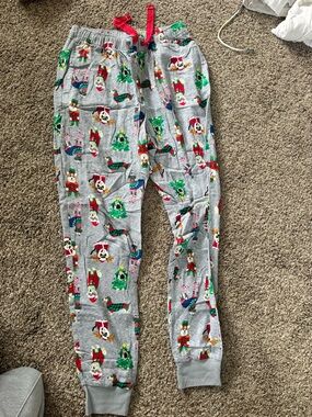 Old Navy Gray Holiday Character Lounge Pajama Pants with Red Drawstring